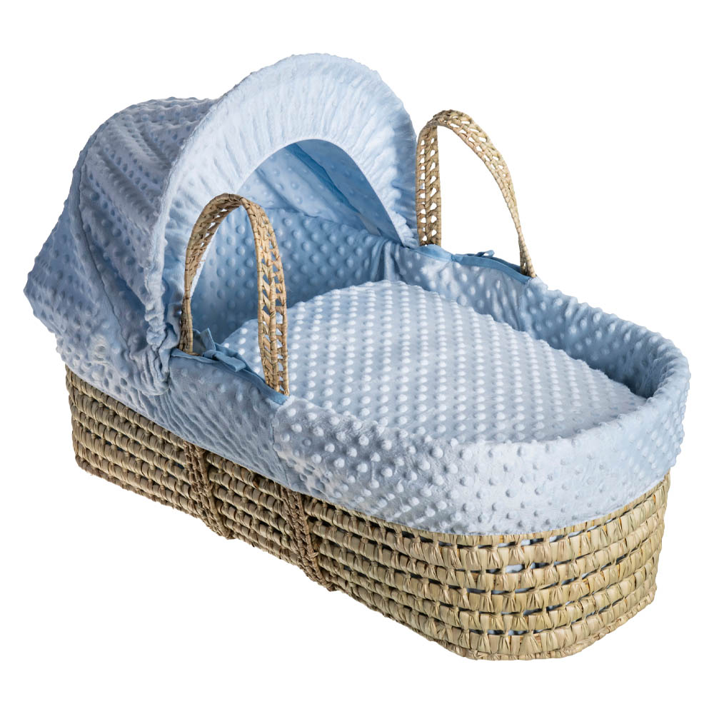 Clair de Lune Dimple Palm Moses Basket - Blue