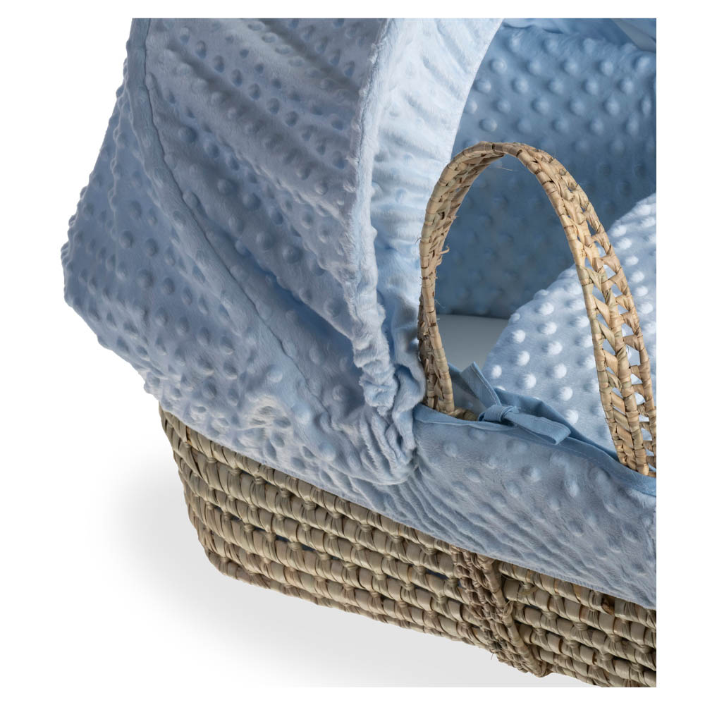 Clair de Lune Dimple Palm Moses Basket - Blue