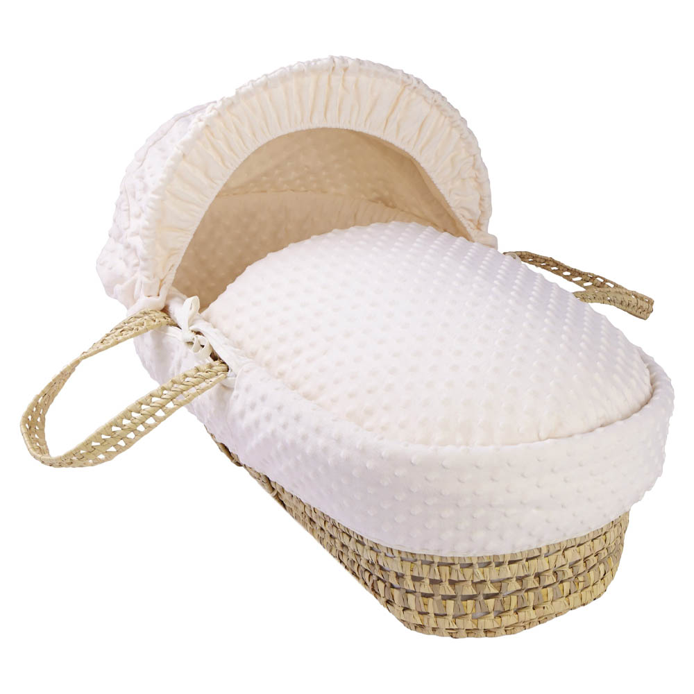 Clair de Lune - Dimple Palm Moses Basket - Cream