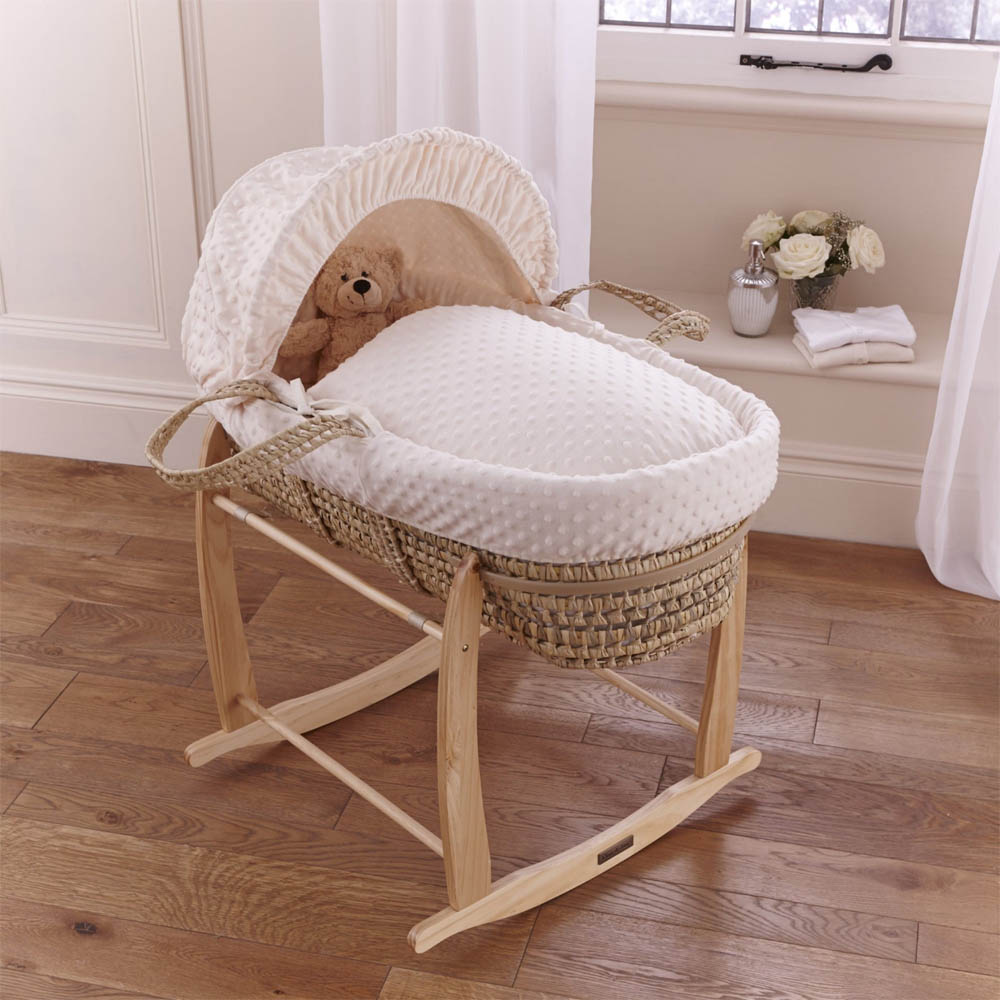 Clair de Lune - Dimple Palm Moses Basket - Cream