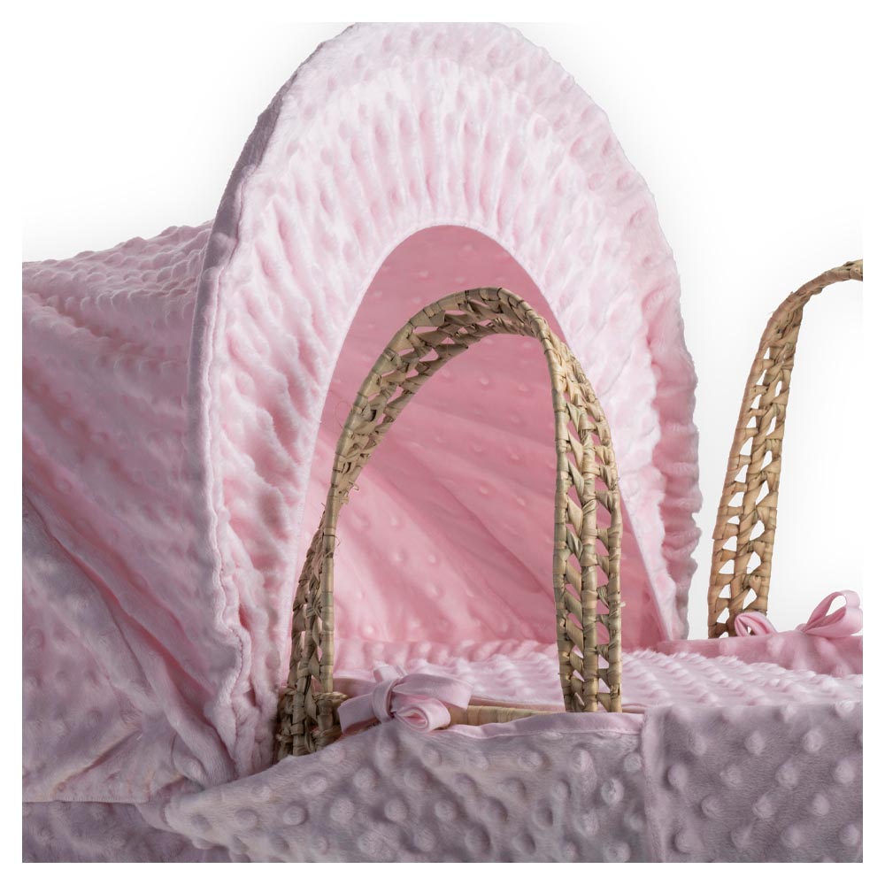 Clair de Lune Dimple Palm Moses Basket - Pink