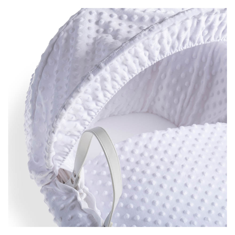 Clair de Lune - Dimple White Wicker Moses Basket - White
