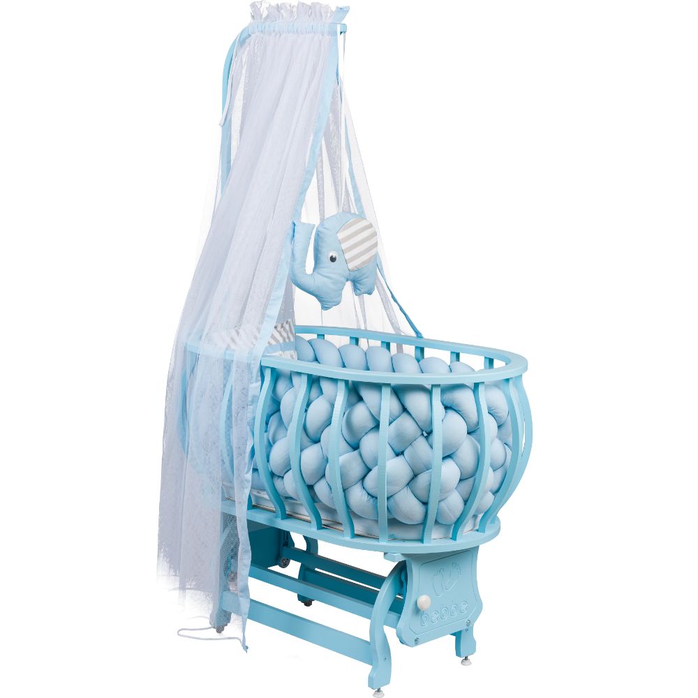 Bebbe Lux Lucca Cradle 90x50cm - Blue