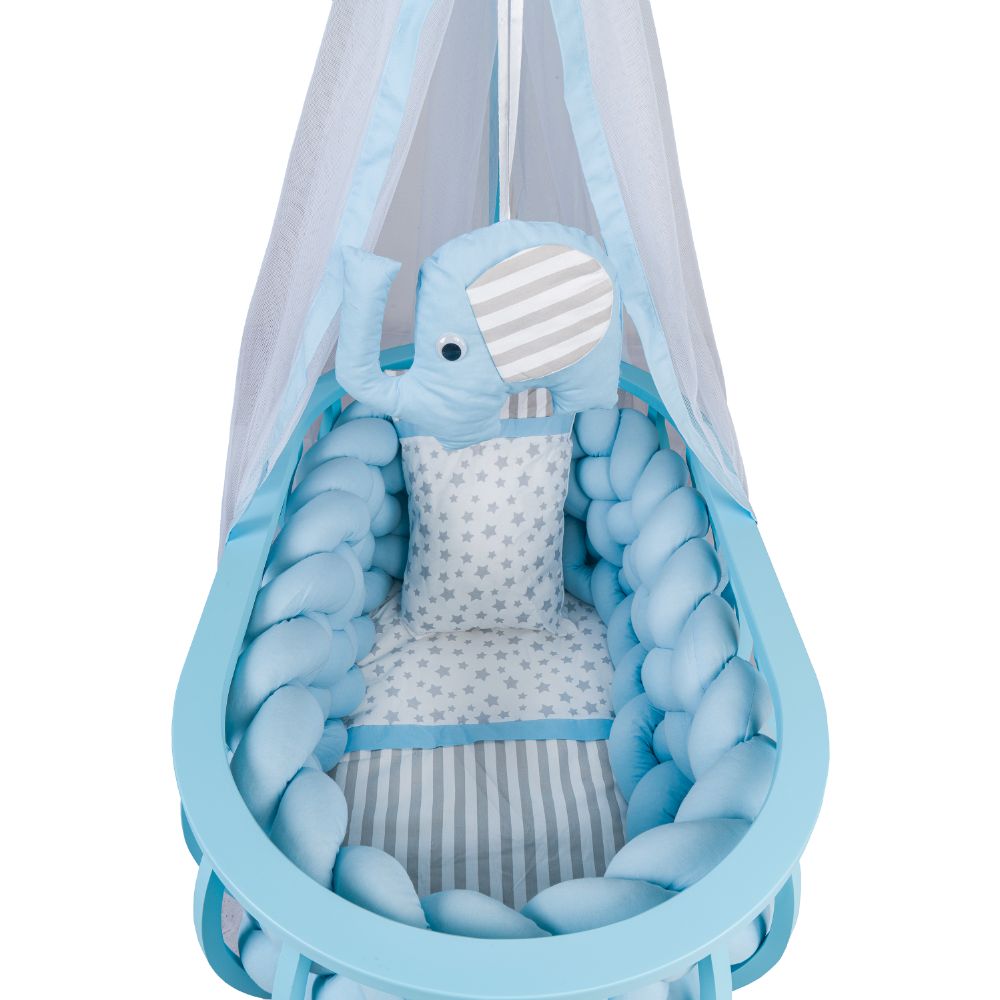 Bebbe Lux Lucca Cradle 90x50cm - Blue