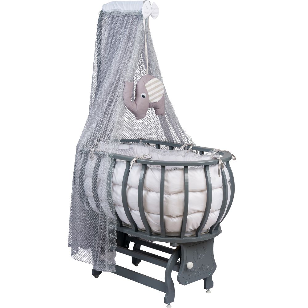Bebbe Regular Lucca Cradle 50x90cm - Grey