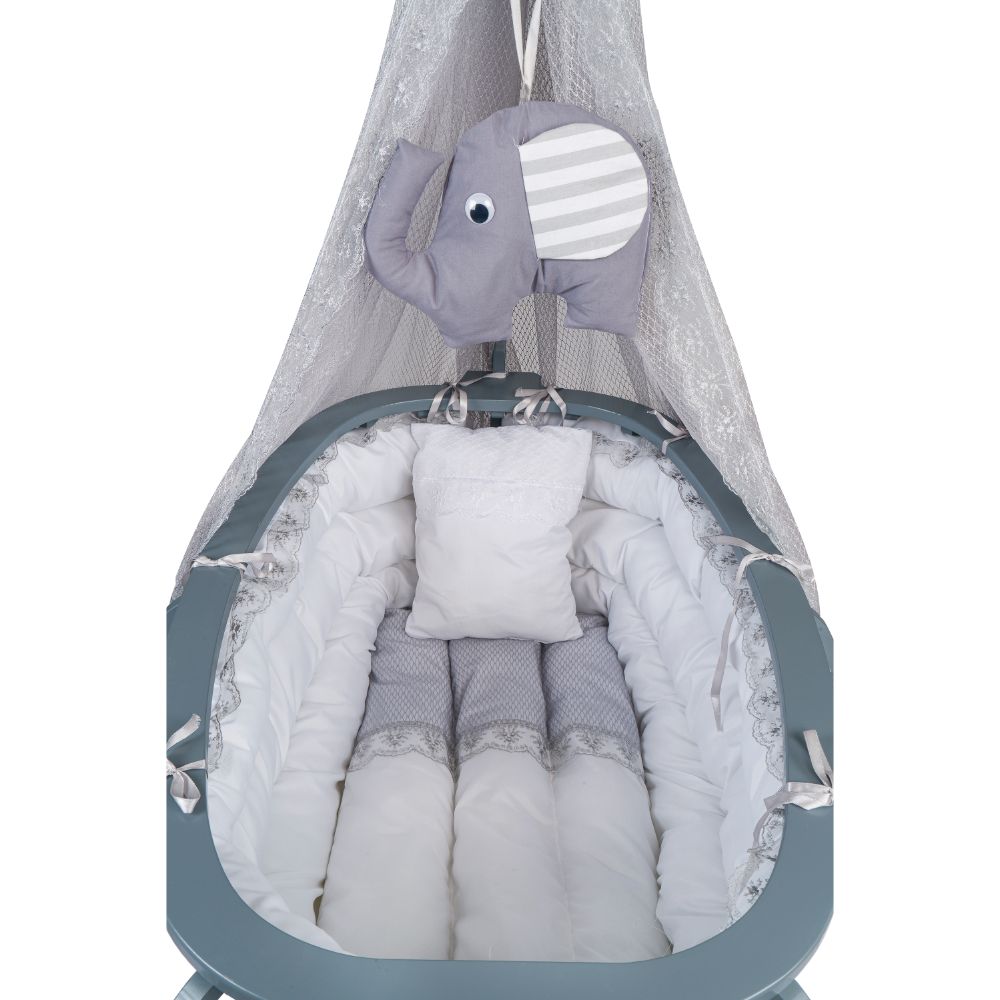 Bebbe Regular Modena Cradle 55x90cm - Grey
