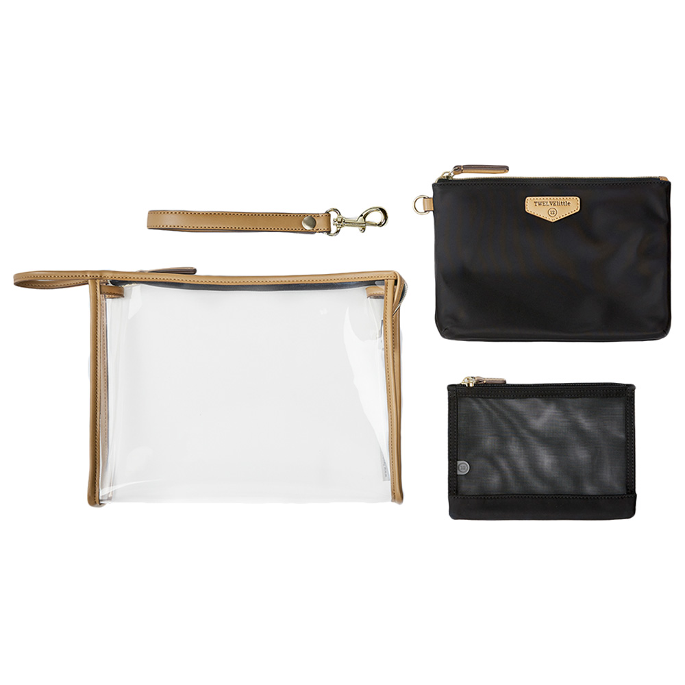 TWELVElittle - 3-In-1 Travel Organiser Pouch Set Black