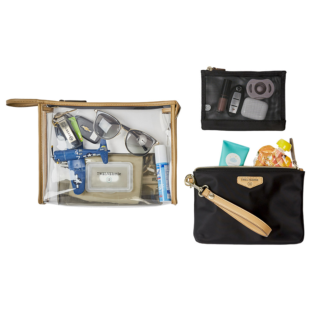 TWELVElittle - 3-In-1 Travel Organiser Pouch Set Black