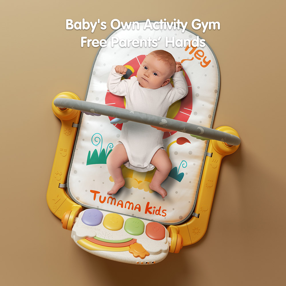 Tumama - Infant Musical Play Gym With Rattle - Lion