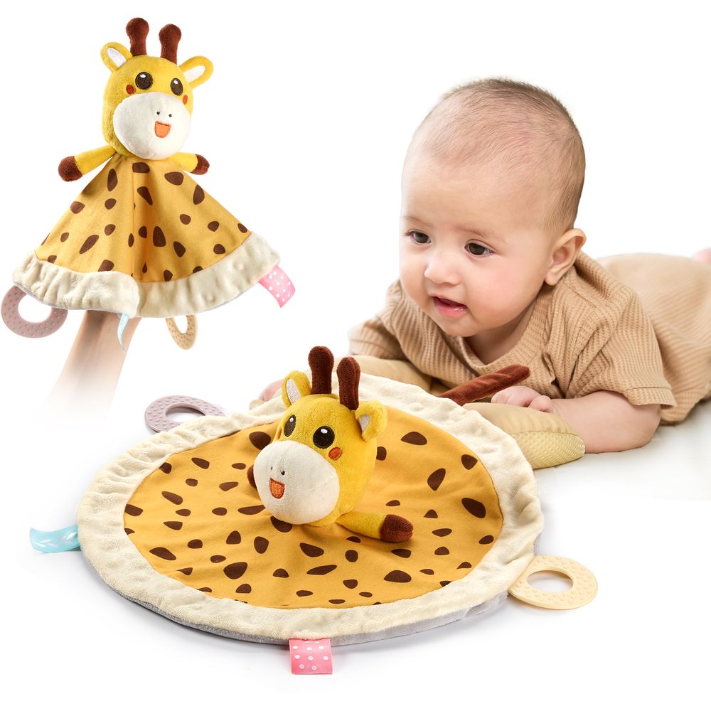 Tumama - Security Blanket Crib Toy With Teether - Yellow Giraffe