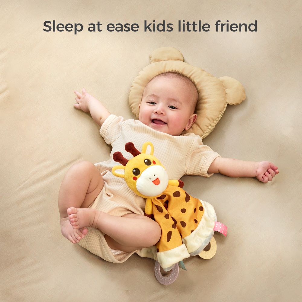 Tumama - Security Blanket Crib Toy With Teether - Yellow Giraffe