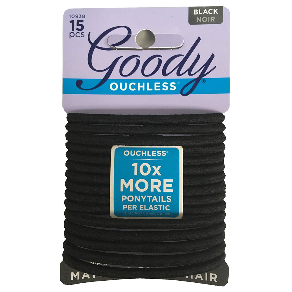 Goody Ouchless Braided Elastics 15ct - Black
