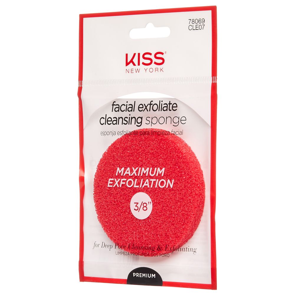 Kiss - Facial Exfoliate Cleansing Sponge - Red