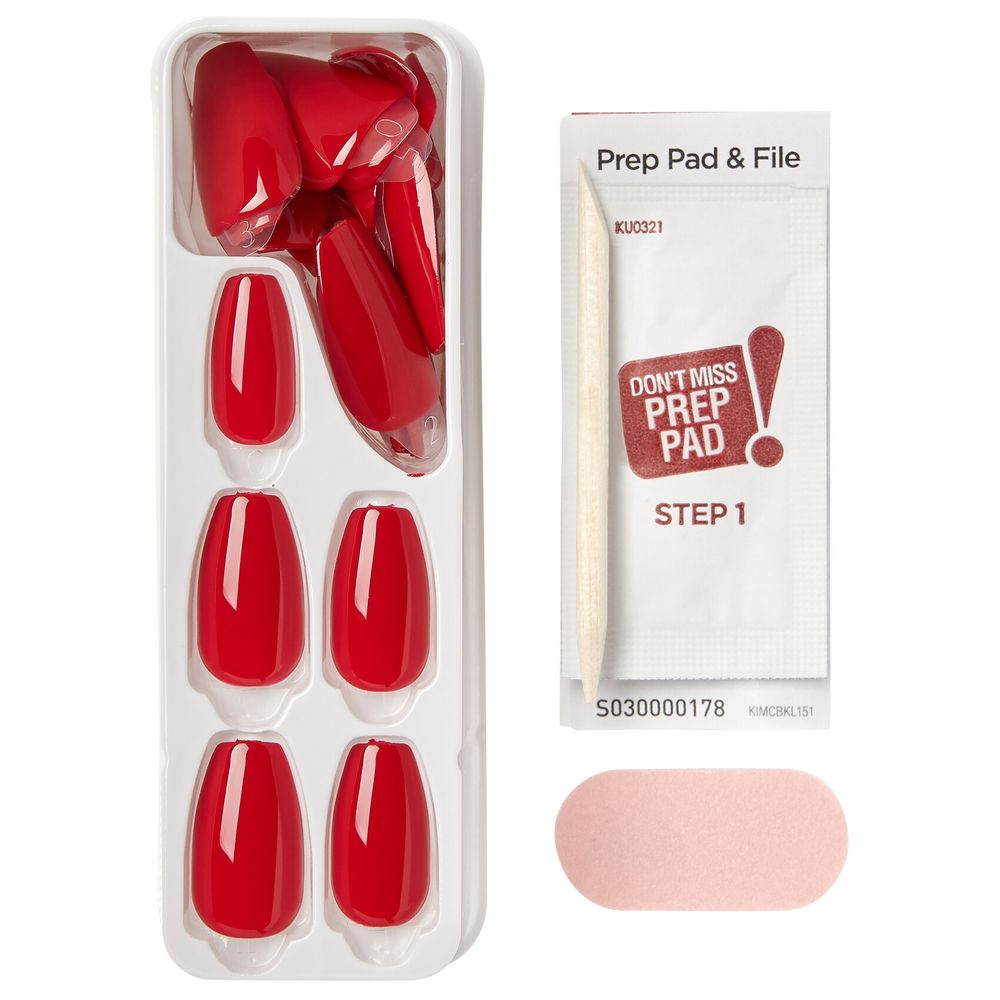 Kiss - Impress Color Medium Coffin Shape Nails 30's - Reddy or Not