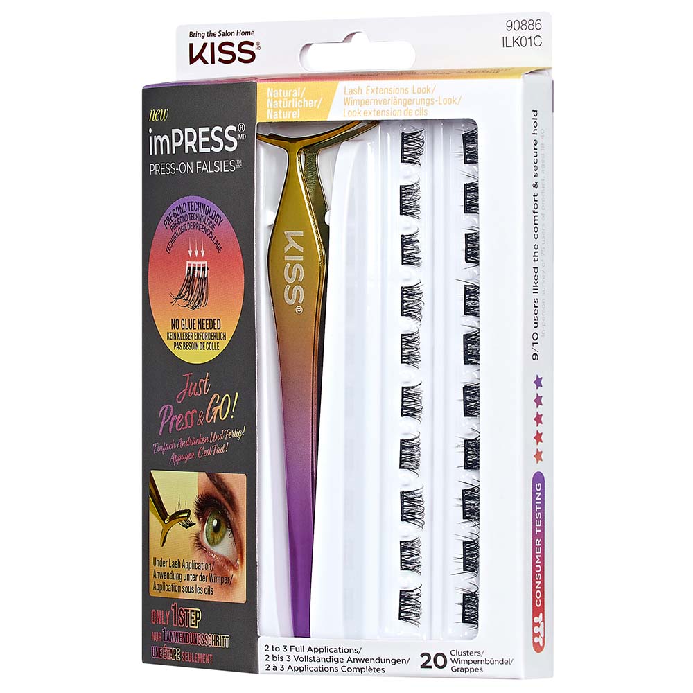 Kiss - Impress Press on Falsies Natural Eyelashes - Black