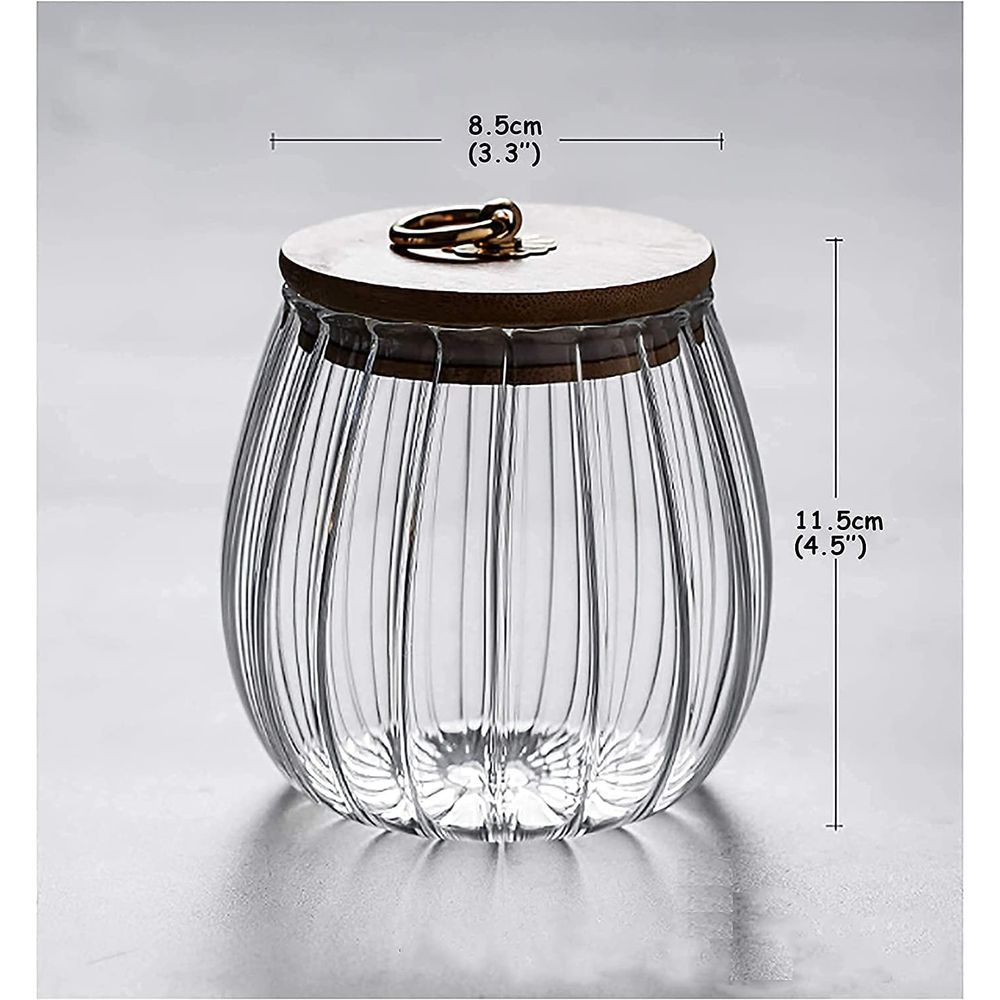 1Chase - Oval Borosilicate Glass Storage Jar 700 ml - Pack Of 2