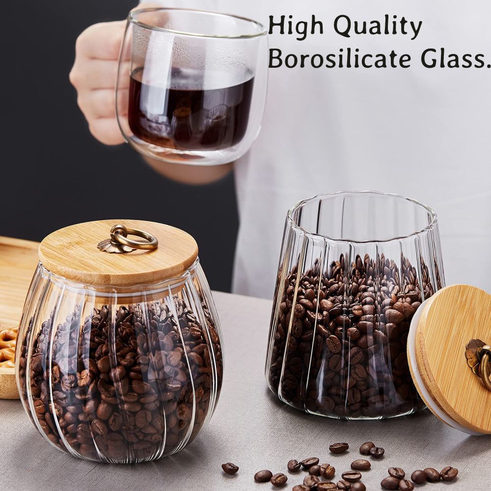 1Chase - Borosilicate Glass Storage Jars - Pack Of 2 