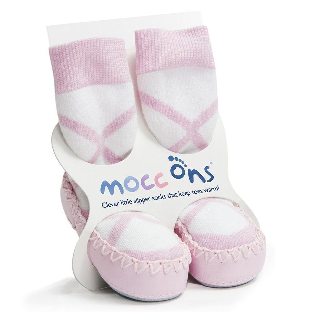 Sock Ons Mocc Ons Little Slipper Socks Ballerina - Pink