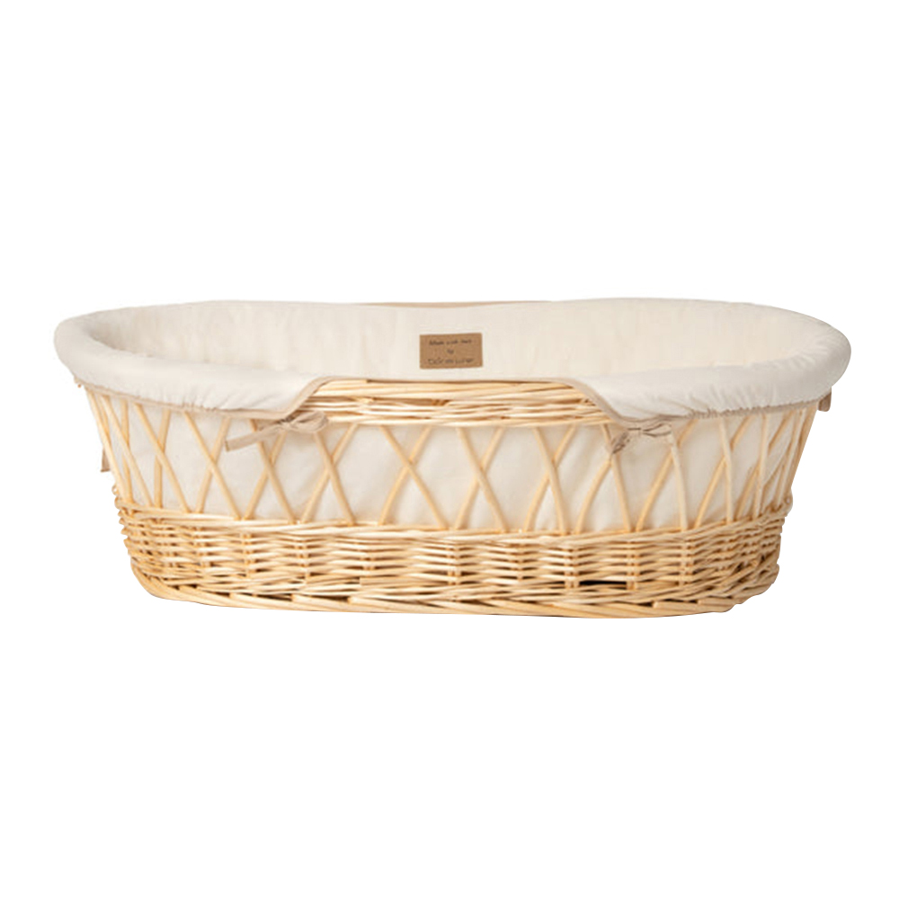 Clair de Lune - Wicker Moses Basket - Organic Natural