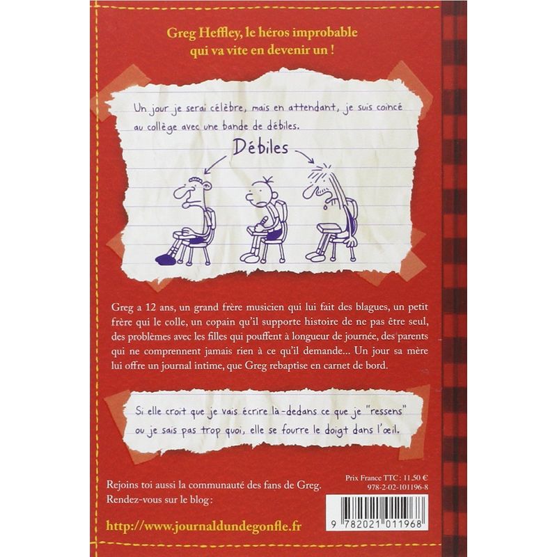 Journal D'Un Degonfle, Tome 1 : Carnet De Bord De Greg Heffley