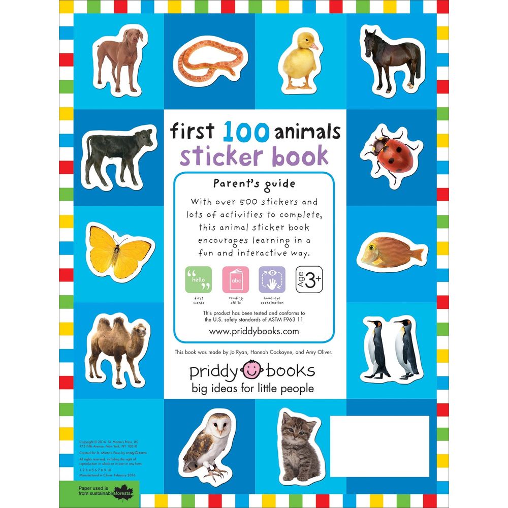 First 100 Animals Sticker Book: Over 500 Stickers