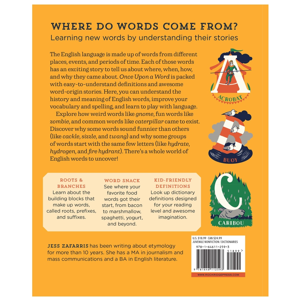  كتاب once upon a word: a word-origin dictionary for kids