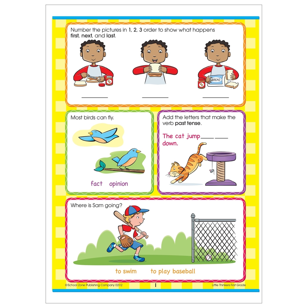 School Zone - Little Thinkers First Grade Workbook - 32 Pages