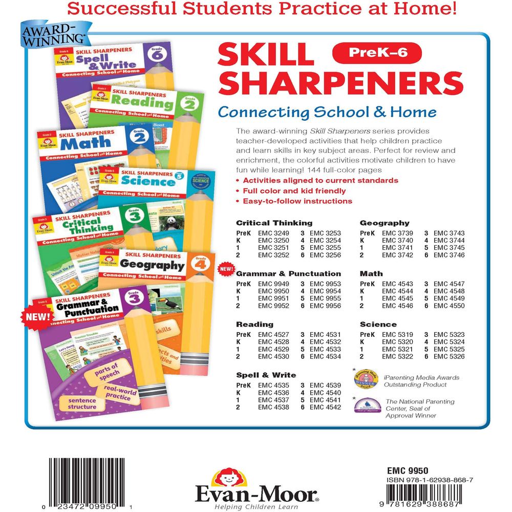 Skill Sharpeners Grammar And Punctuation: Grade Kindergarten