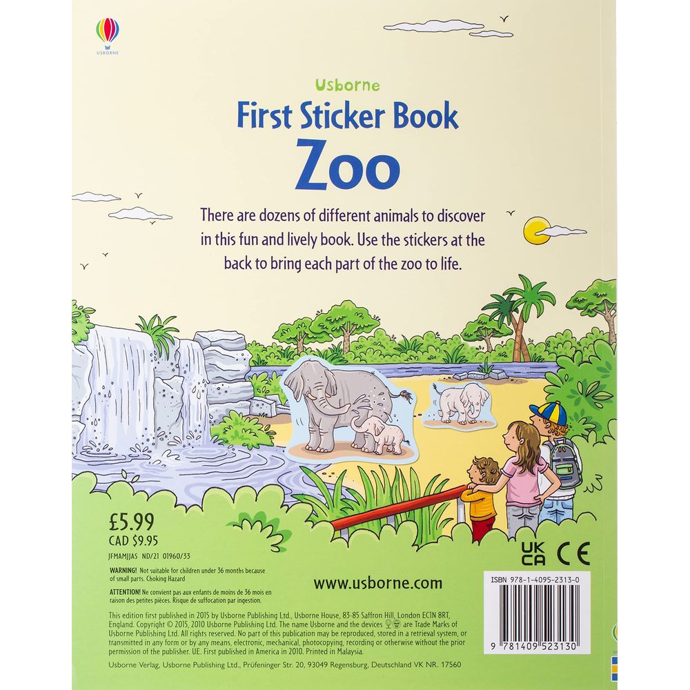 Usborne Books - First Sticker Book Zoo