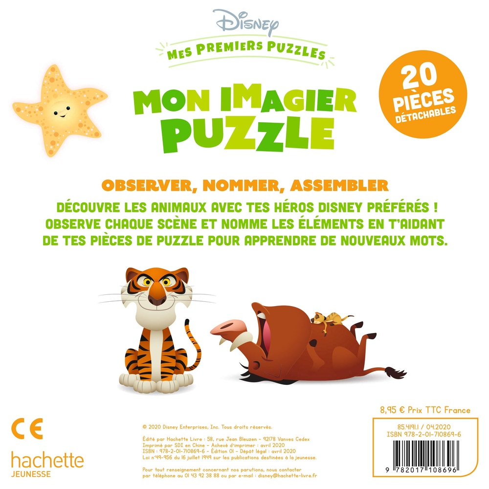 Disney Baby - Mes Premiers Puzzles - Mon Imagier Puzzle Les Animaux