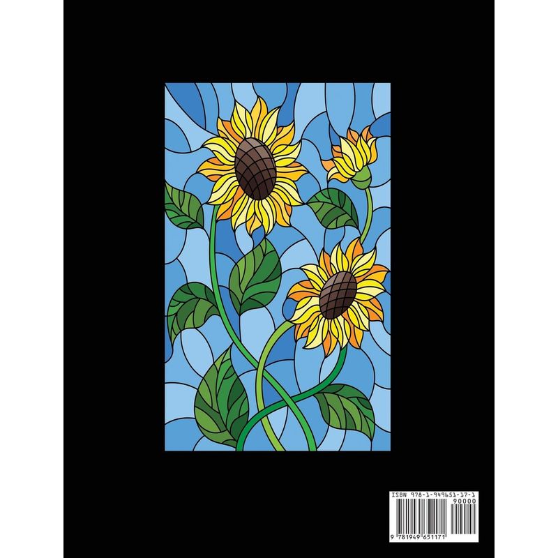 Stained Glass Coloring Book: Flower Designs