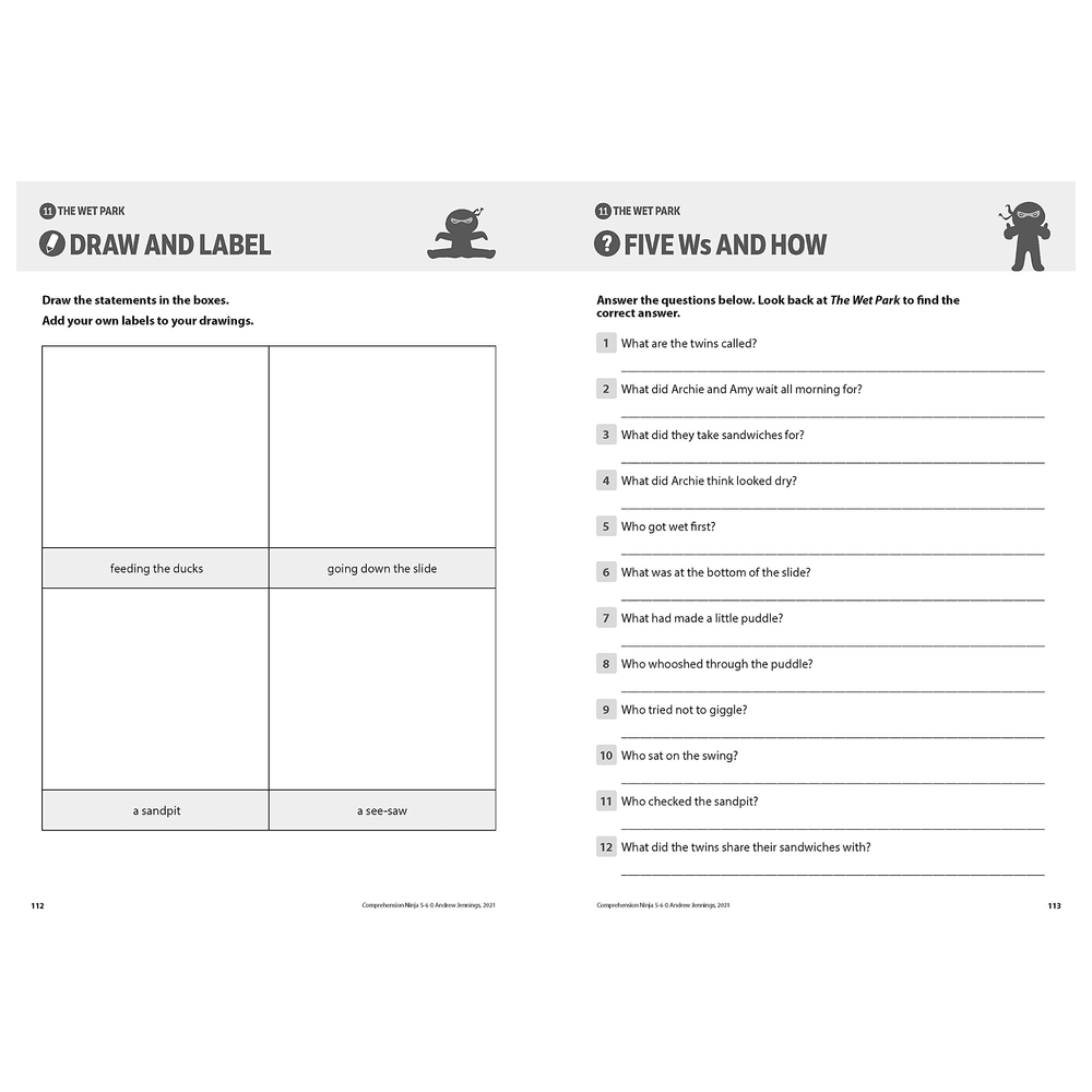 Comprehension Ninja For Ages 5-6: Fiction & Poetry