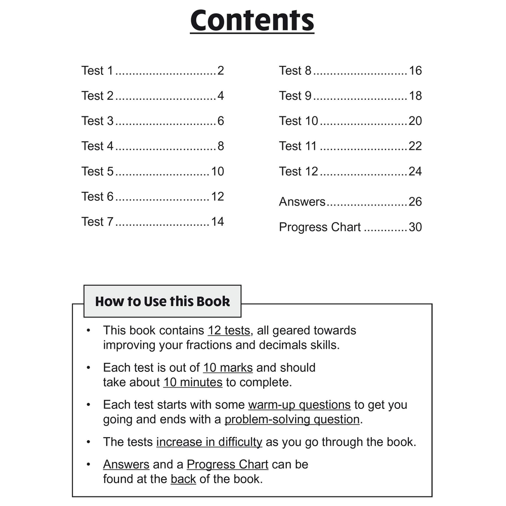 KS2 Maths 10-Minute Tests: Fractions & Decimals - Year 4