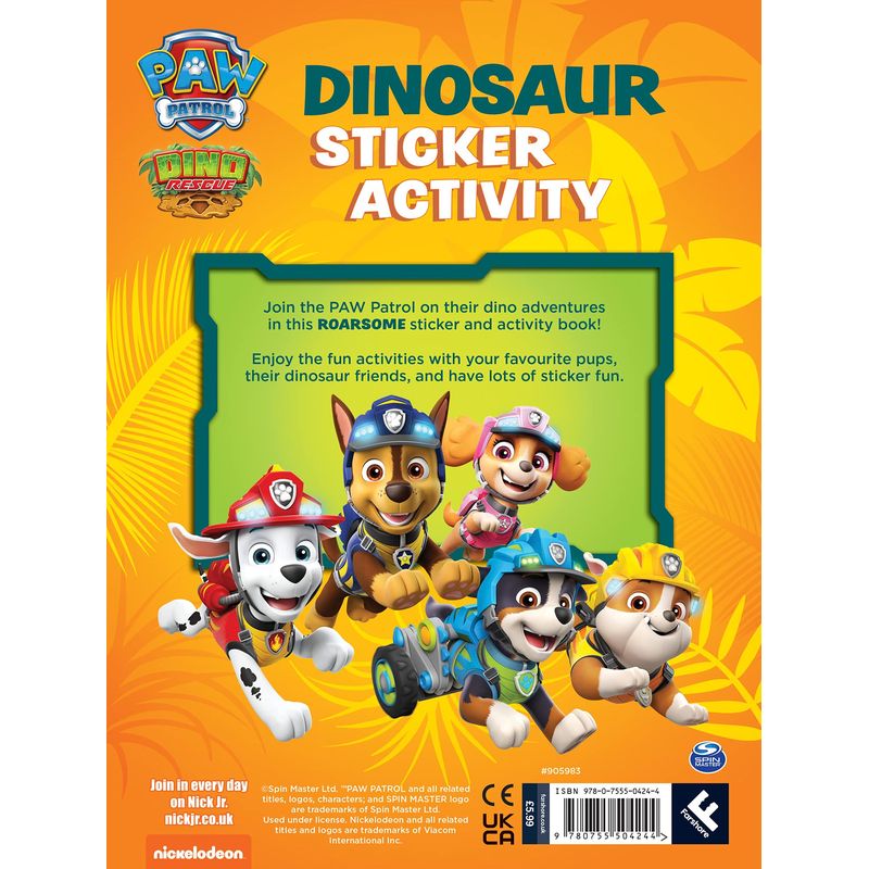 Paw Patrol Dinosaur Sticker Activity