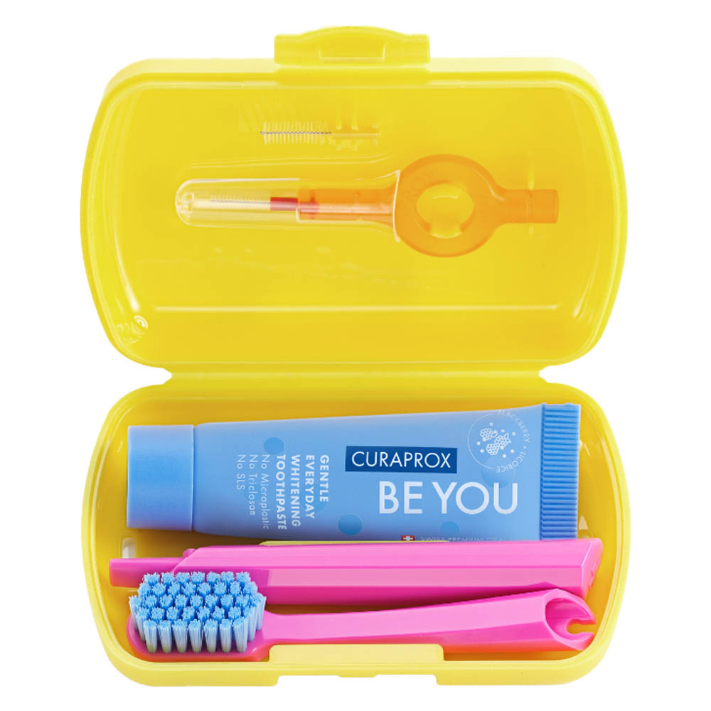 Curaprox - Travel Set Yellow Travel Toothbrush Box