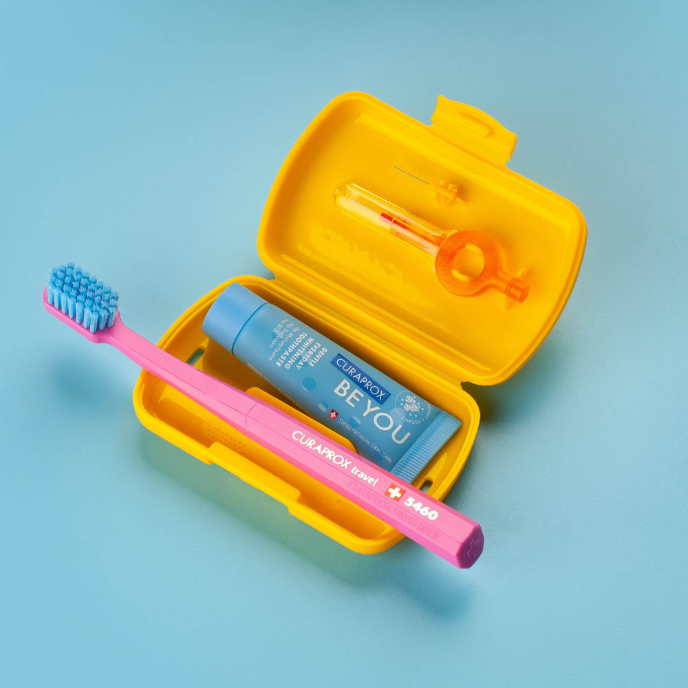Curaprox - Travel Set Yellow Travel Toothbrush Box