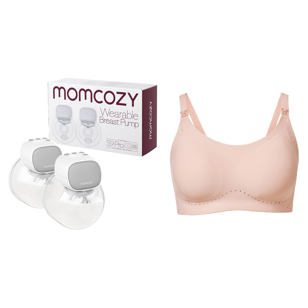Momcozy - Wearable Electric Breast Pump S9 Pro - Grey - 2pcs With Free Nursing Bra - Skin