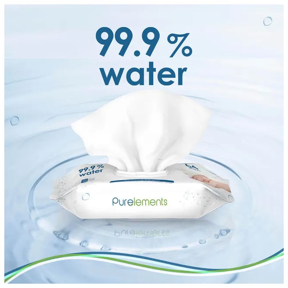 Purelements - 99.9% Water Wipes - Pack of 4 - 256 Wipes