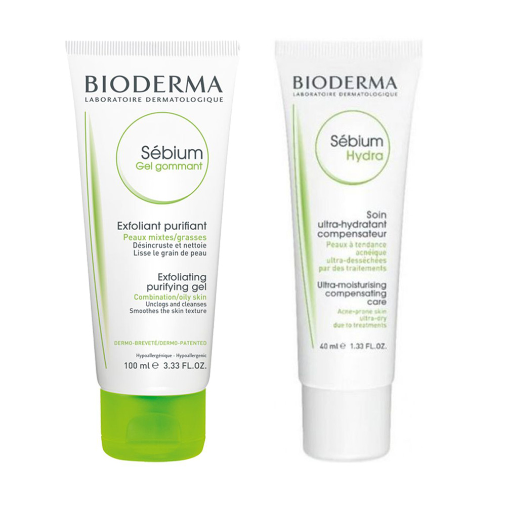 Bioderma - Sebium Gommant Gel - 100 ml And Ultra Hydra Moisturiser - 40 ml
