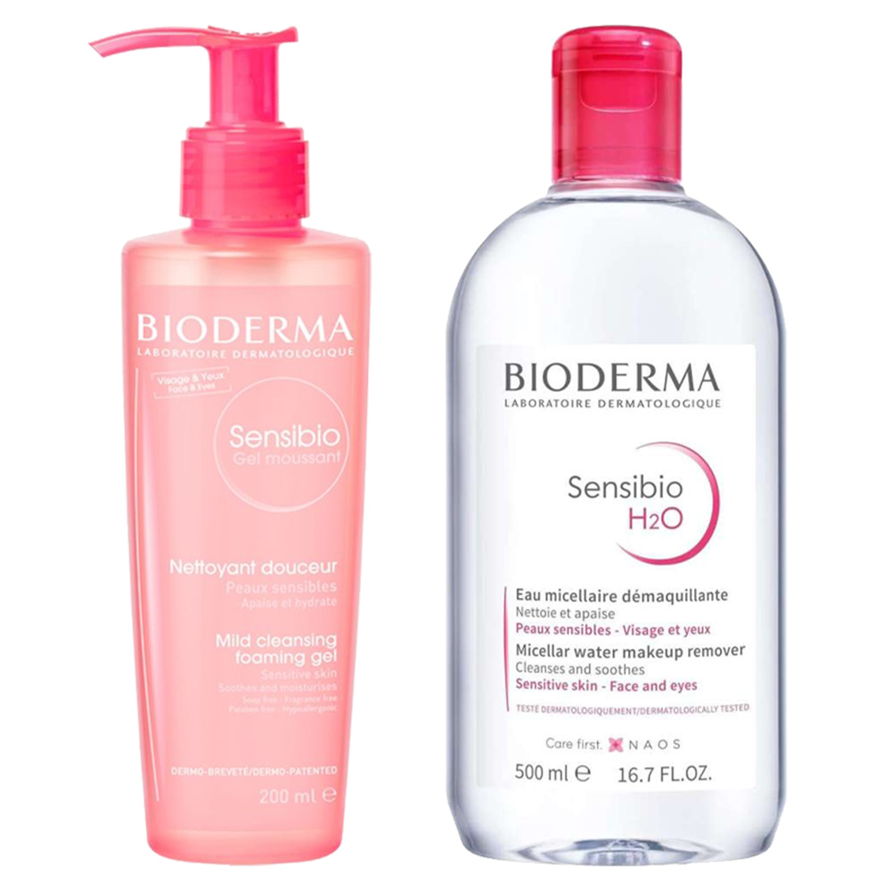 Bioderma - Sensibio Make-Up Removing Micelle Solution - 500 ml And Moussant Gel - 200 ml