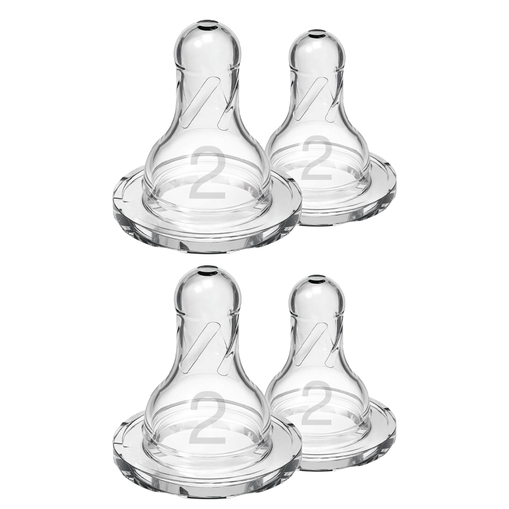 Dr. Brown's - Level 2 Silicone Narrow Options+ Nipple - 4 Pcs