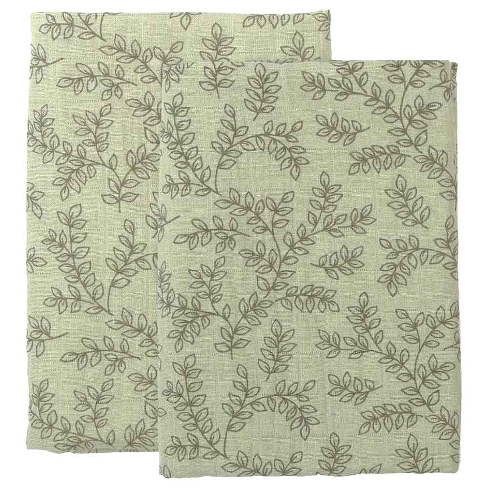 A little Lovely Company Muslin Cloth Set of 2 Leaves - Sage