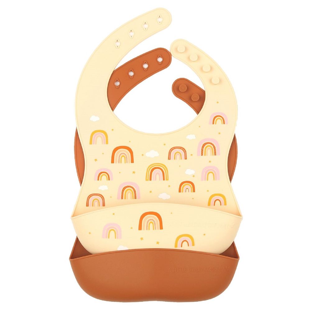 A little Lovely Company - Silicone Bib - Pack of 2 - Rainbows
