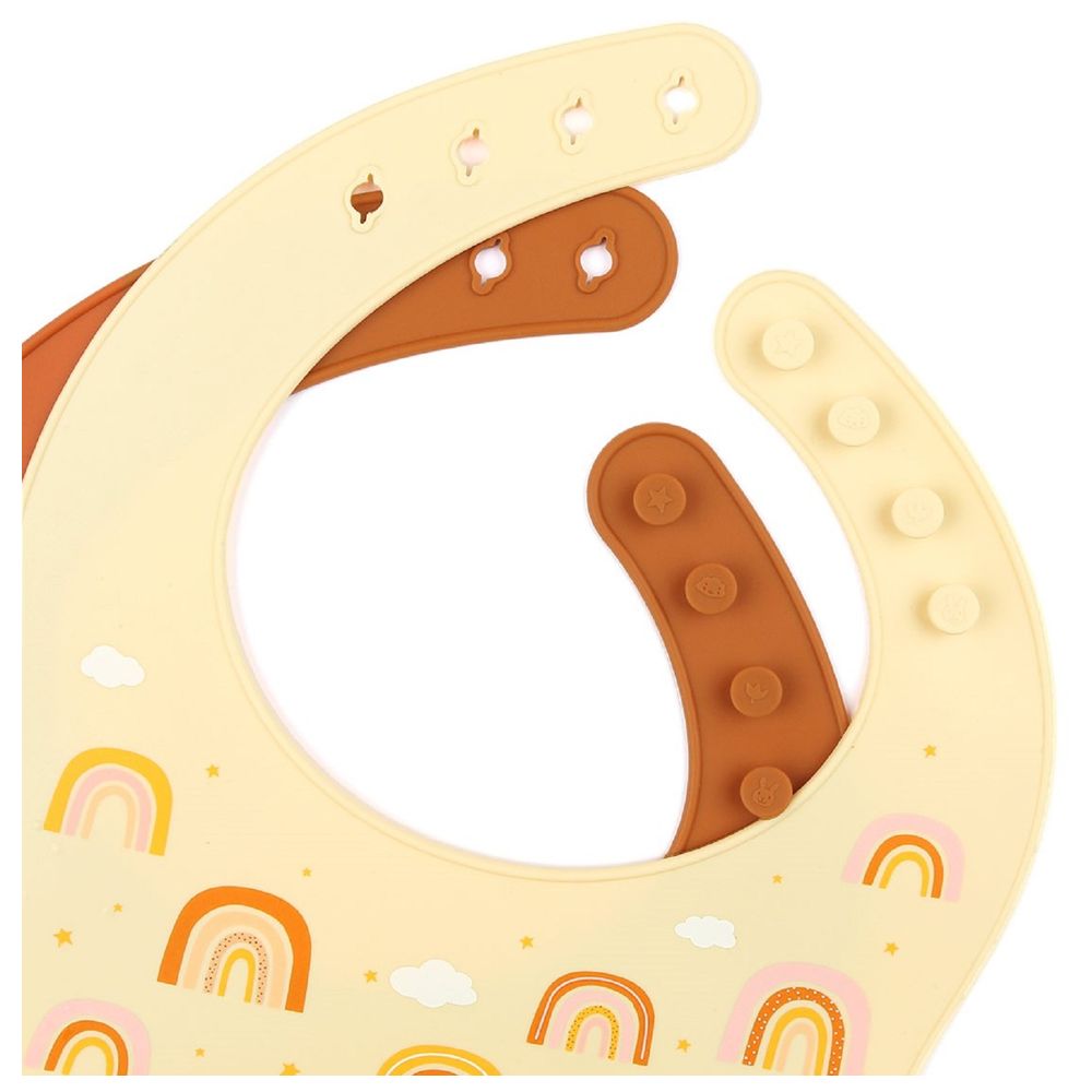 A little Lovely Company - Silicone Bib - Pack of 2 - Rainbows