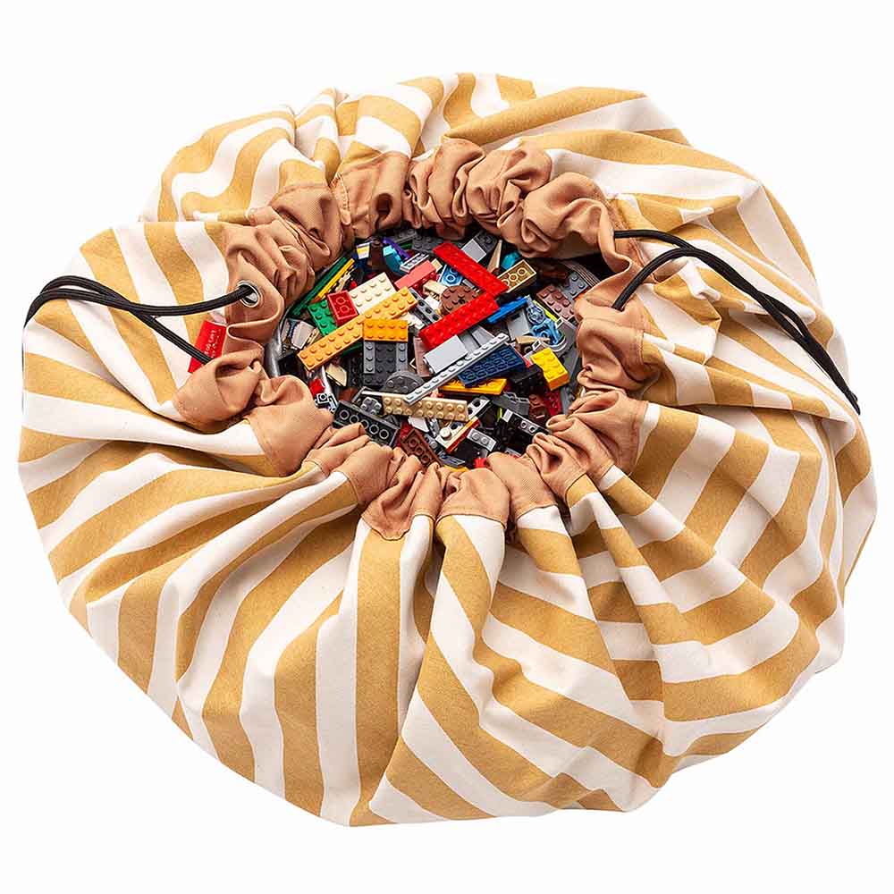 Play & Go - Playmat & Storage Bag - Stripes Mustard