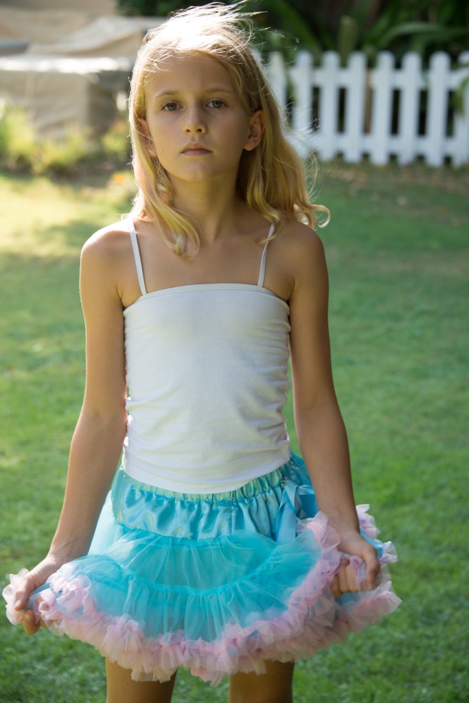 Coochy Coo Tutu Skirt with Pink Border - Blue