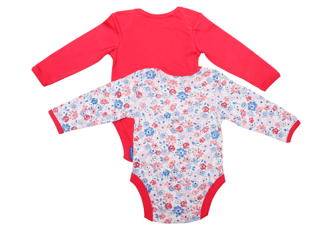 Amy & Ray Girls Full Sleeves Body Suit - Pack of 2