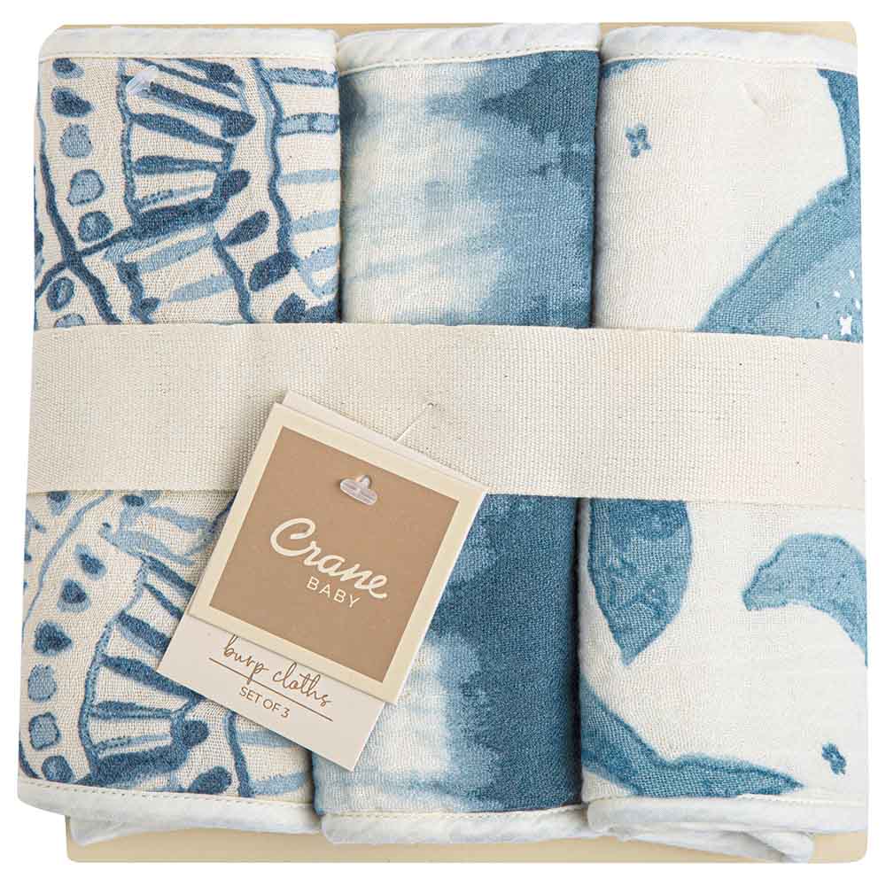 Crane Baby - Caspian Burp Cloths - Pack of 3