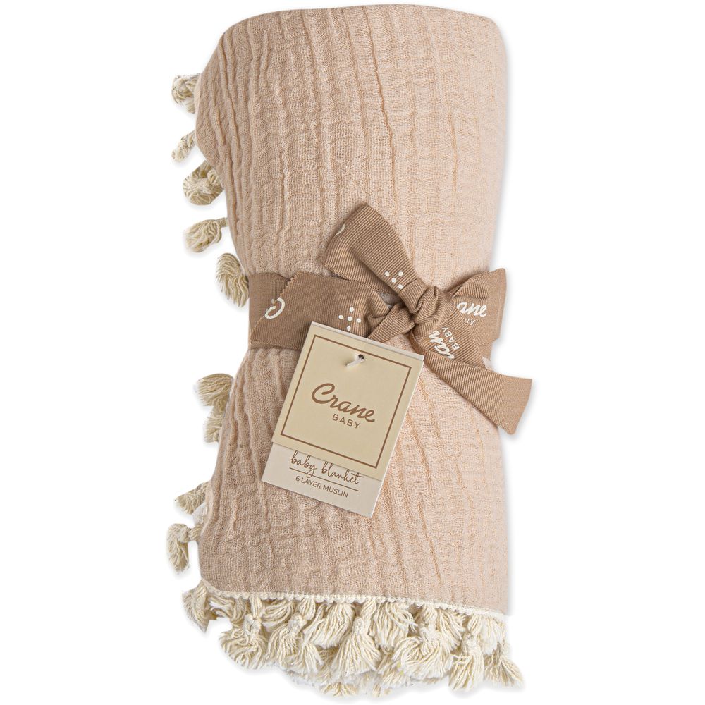 Crane Baby - 6 Layer Muslin Blanket Desert - Rose