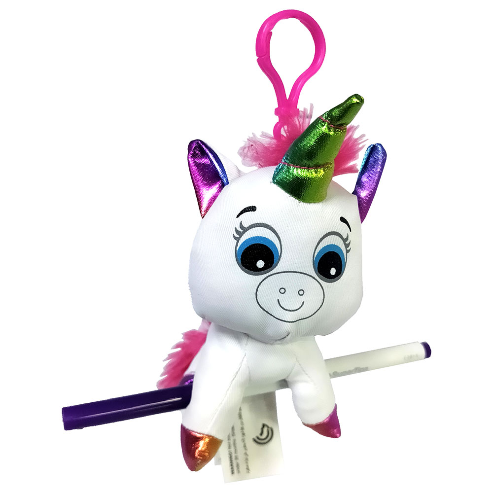 Buy Crayola - Colour Me Plush Backpack Clip - Unicorn - White in UAE ...